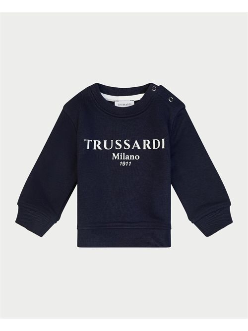 Trussardi baby sweatshirt with logo and buttons TRUSSARDI | TIP25012FEBLUE NAVY